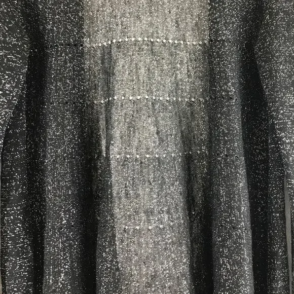 Eileen Fisher Linen Blend Metallic Open Front Sheer Cardigan Lagenlook Size M - Picture 8 of 10
